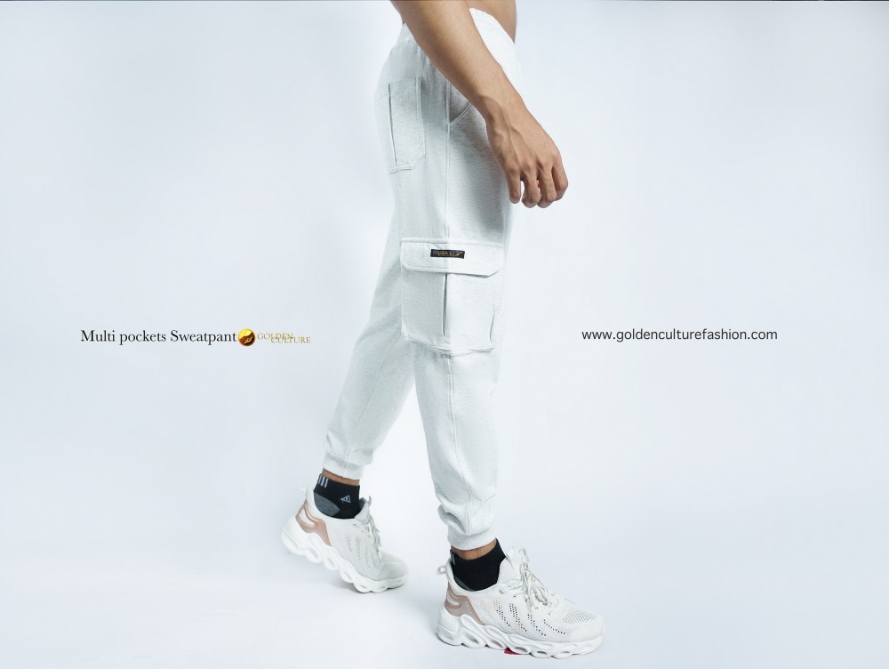 Multi Pocket Sweatpant (White)